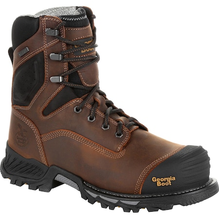 Georgia Boot Rumbler, Men's Composite Toe 8 Inch Work Boot, Black/Brown, 12, M, GB00285 GB00285